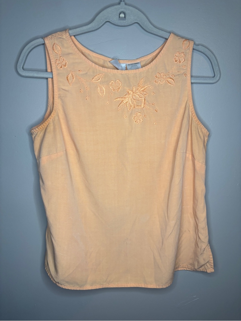 Peach Embroidered Sleeveless Camisole